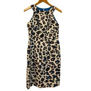Muse Animal Print Cotton Sheath Dress Size 6